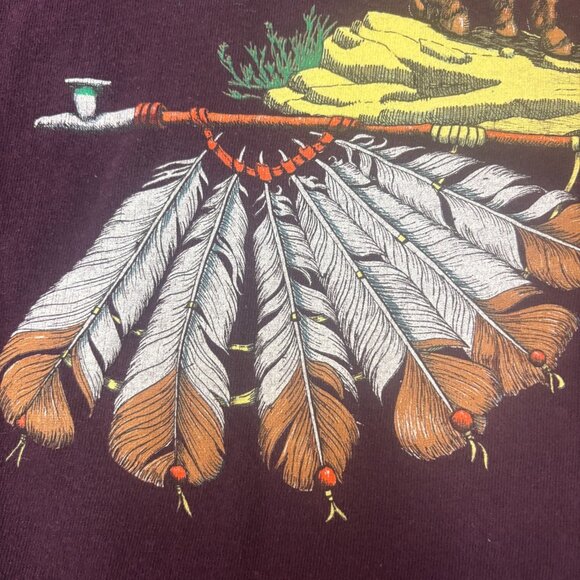 Vintage Eagle North Carolina Shirt 2XL Cotton Crewneck Graphic 90s Indigenous - Picture 11 of 13